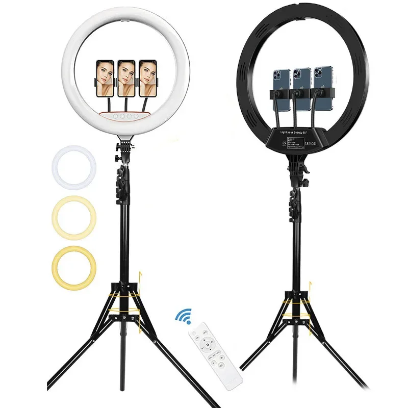 Imagem -05 - Luz Fotografia Circular 18 Polegada Anel de Luz Led Cores Beleza Selfie Youtube Tiktok Video Live Suporte do Telefone Popular