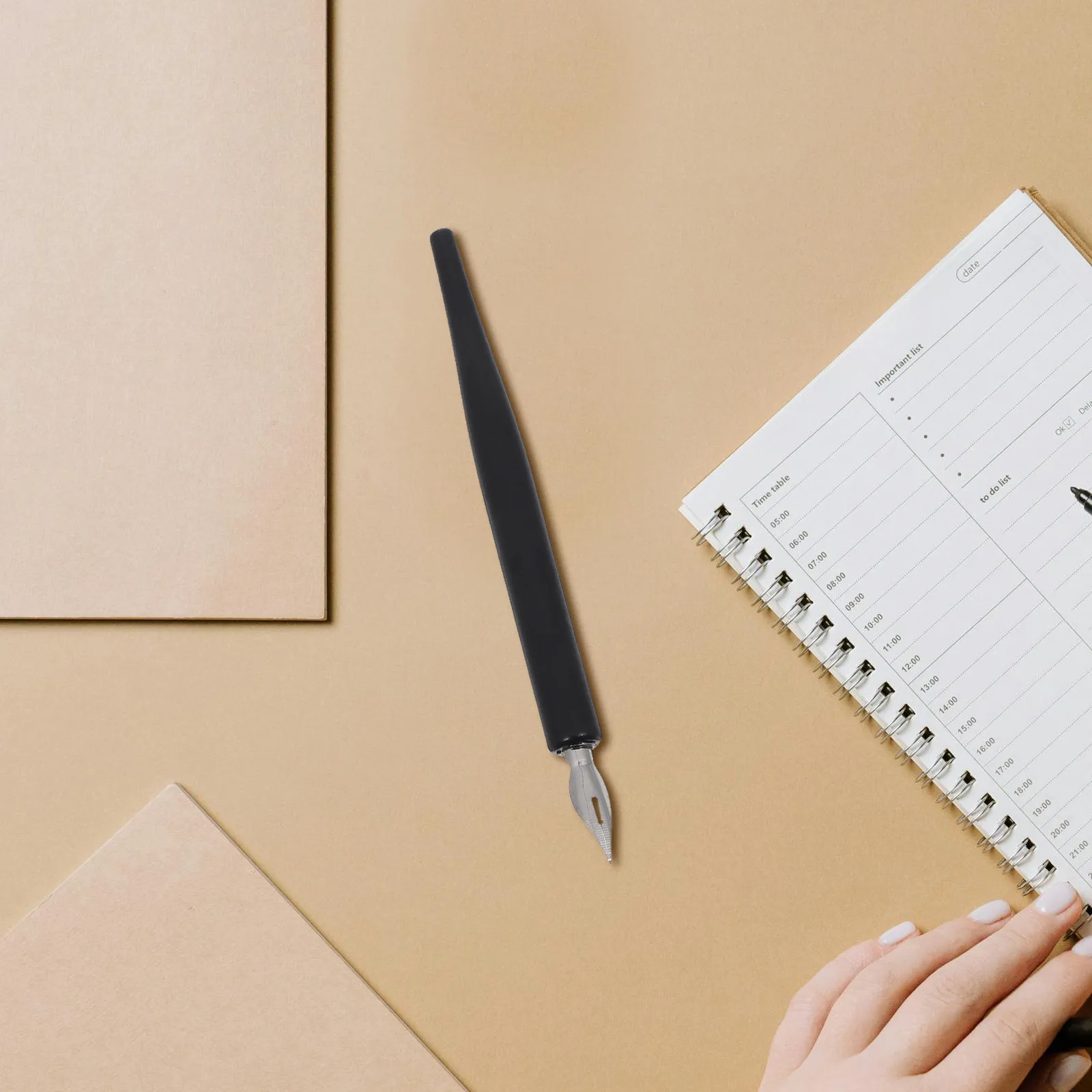 

1 set Wooden Dip Pen Set Replaceable Nib Sizes Precision Handle Smooth Ink Flow For Art Sketching Drawing Writing Signing