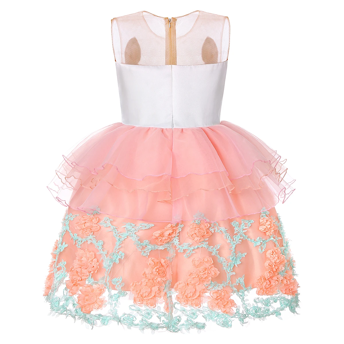 2025 New Girls' Dress Sleeveless Mesh Pommel Dress Lace Princess Dress Holiday Party Children's Dress Sold Well