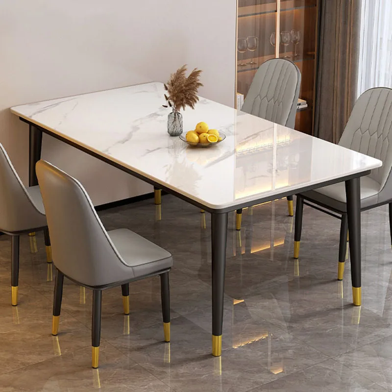 Marble Luxury Dining Table Chairs Restaurant Kitchen Coffee Center Modern Dining Table Lounge Designer Mesa Salon Furniture
