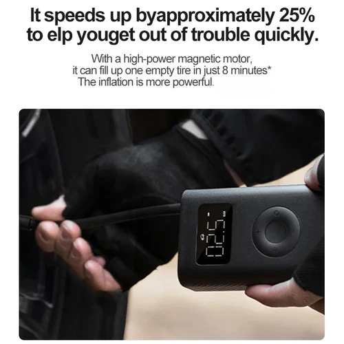 Imagen 2 del producto Xiaomi Mijia bomba de aire 2D 25% velocidad Boost Mini compresor de aire eléctrico portátil Treasure 150PSI tipo C LED inflador multiherramienta