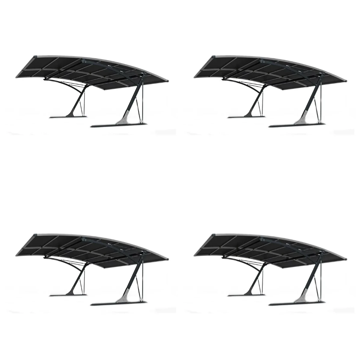 Two Car Parking Space Aluminium PVDF Tents Garages Carport Shade, Cantilever Car Shade
