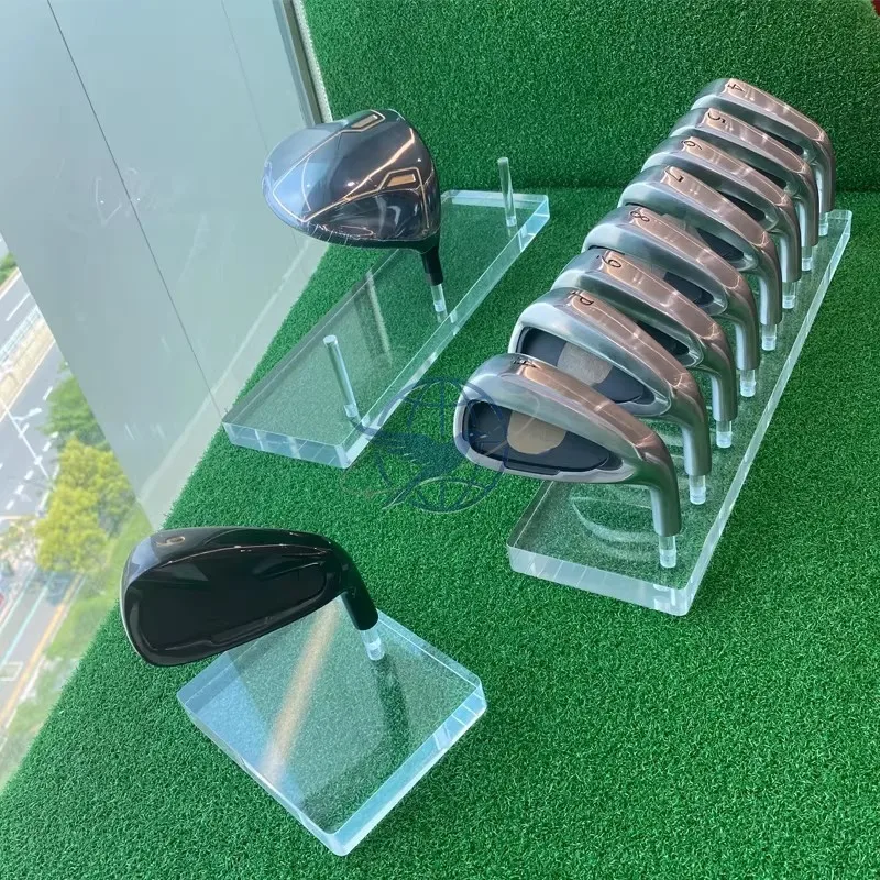 Golf club head placement rack, acrylic transparent iron and wood club head display rack, golf workshop shelf