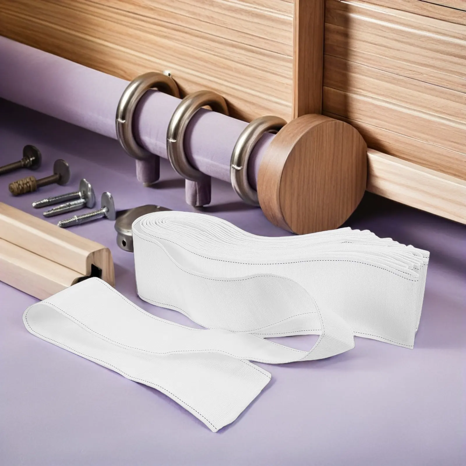 

1Set Curtain Hooks Set Pinch Pleat Tape 10 Yards Deep Heading for Sewing Drapes Easy Install Heavy Duty Clip Rings DIY Home