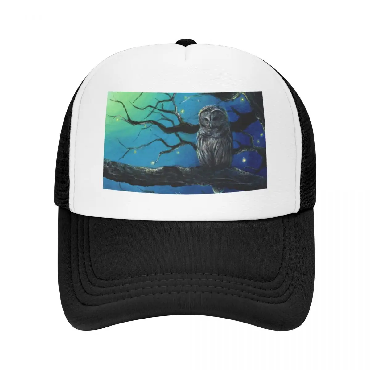 

Starry Owl - Acrylic Painting of a Magical Night Baseball Cap Icon funny hat golf hat genuine Wild Ball Hat Women Hats Men's