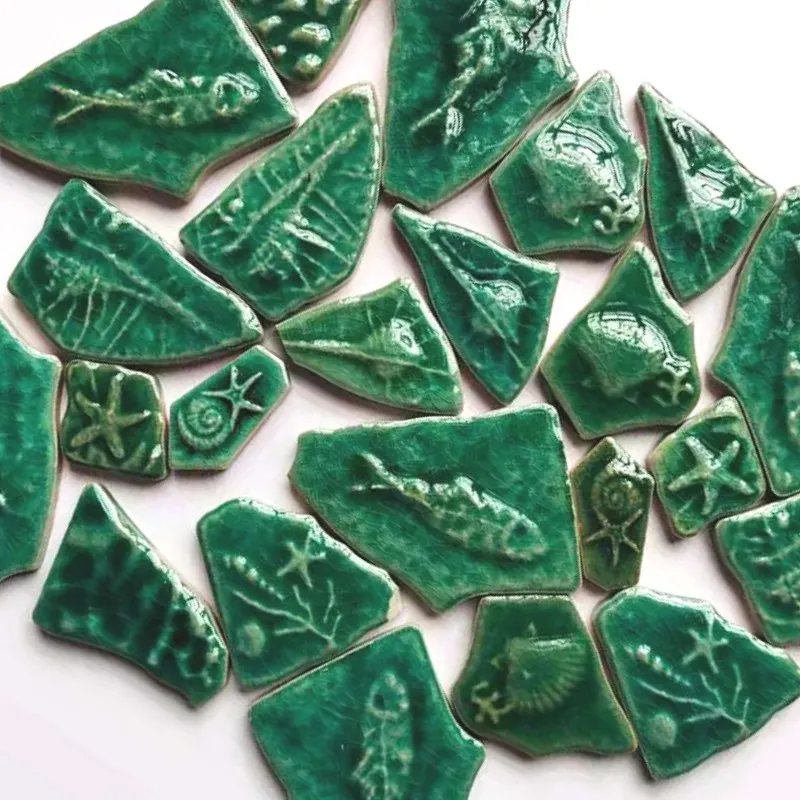 100g Multi Color Irregular Ceramic Mosaic Tiles DIY Mosaic Making Stones for Craft Hobby Arts Wall Decoration Petal oval