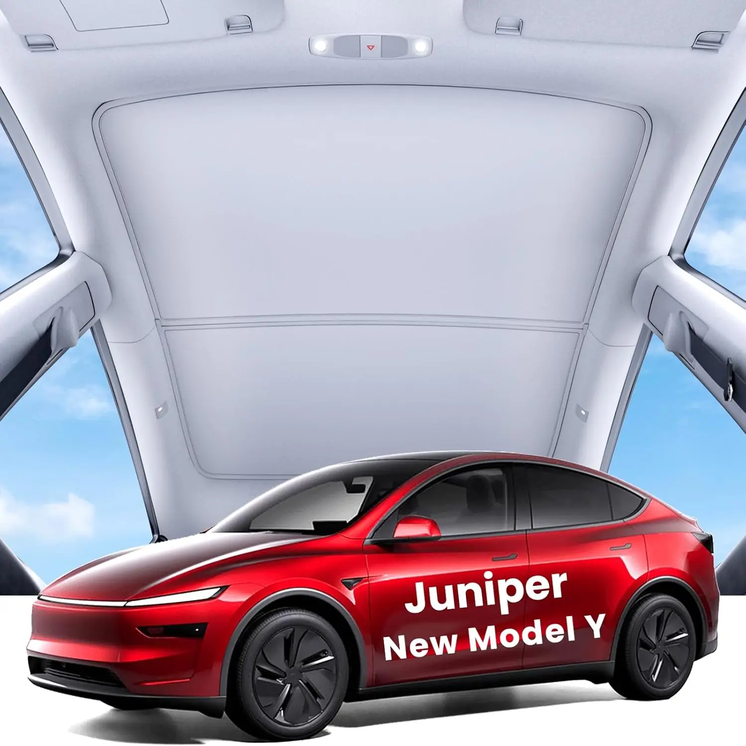 

Tesla Model Y Juniper Sunshade Roof Cover: No Gaps, Foldable, Heat Insulation for 2025-2026 Models, Gray