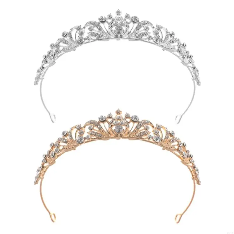 

Shimmering Rhinestones Bridal Headpiece Lightweight Metal Crowns Hair Ornament For Wedding Ceremonies And Prom Occasion Y166