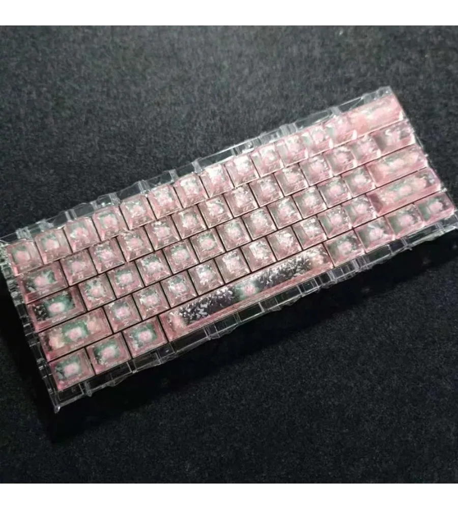 Carbon Fiber Texture Keycap Red through Forging Carbon Pattern PC Fog through the Original Wooting60Ace68 Tarantula Win60
