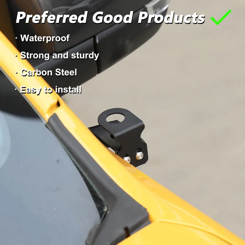 Carbon Steel Car Rearview Mirror Front Flagpole Stand Antenna Bracket For Ford Ranger 2023-2026 Modification Accessories