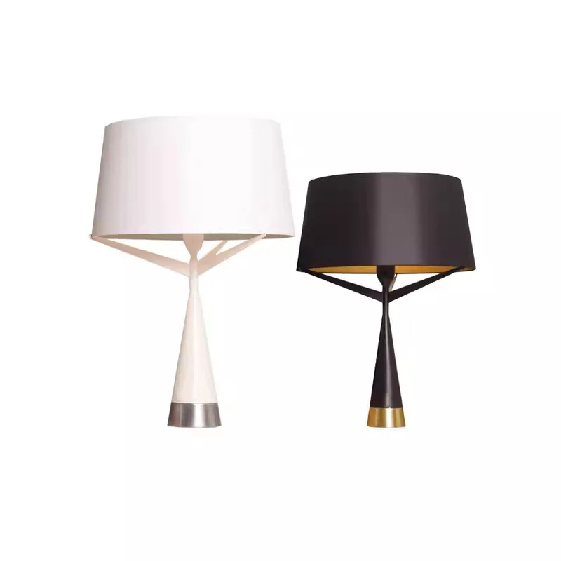 Tripod stand, cone fabric bedroom study bedside table lamp