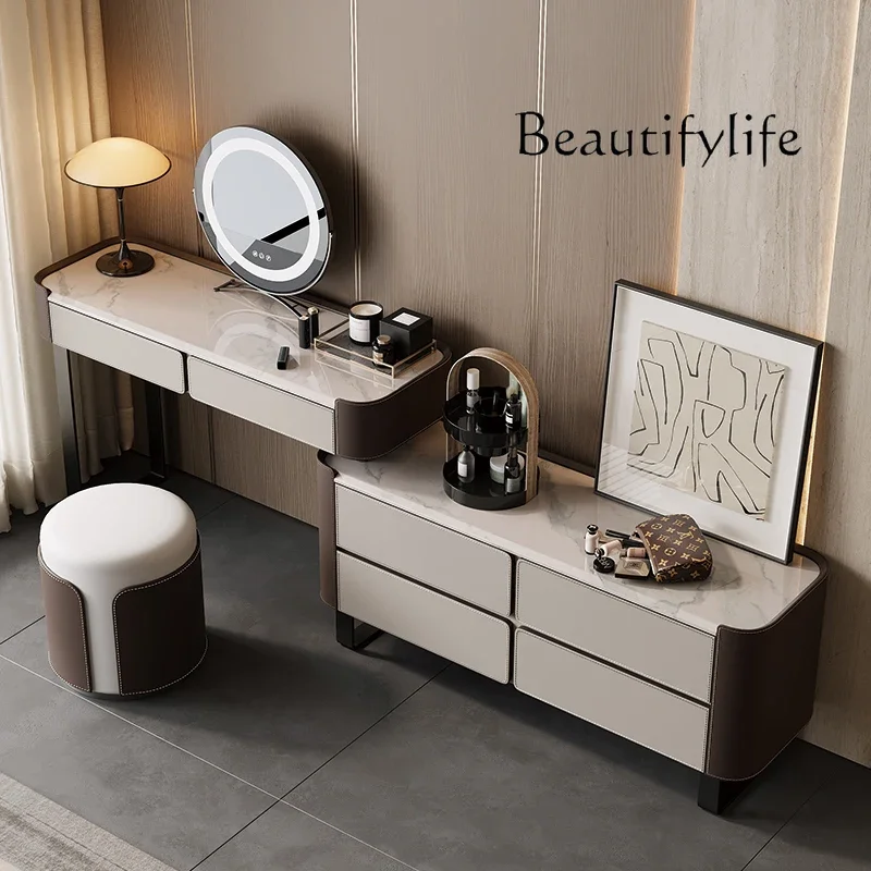 Eenvoudige Italiaanse minimalistische dressoir borstcombinatie moderne minimalistische slaapkamer kaptafel nachtkastje massief hout