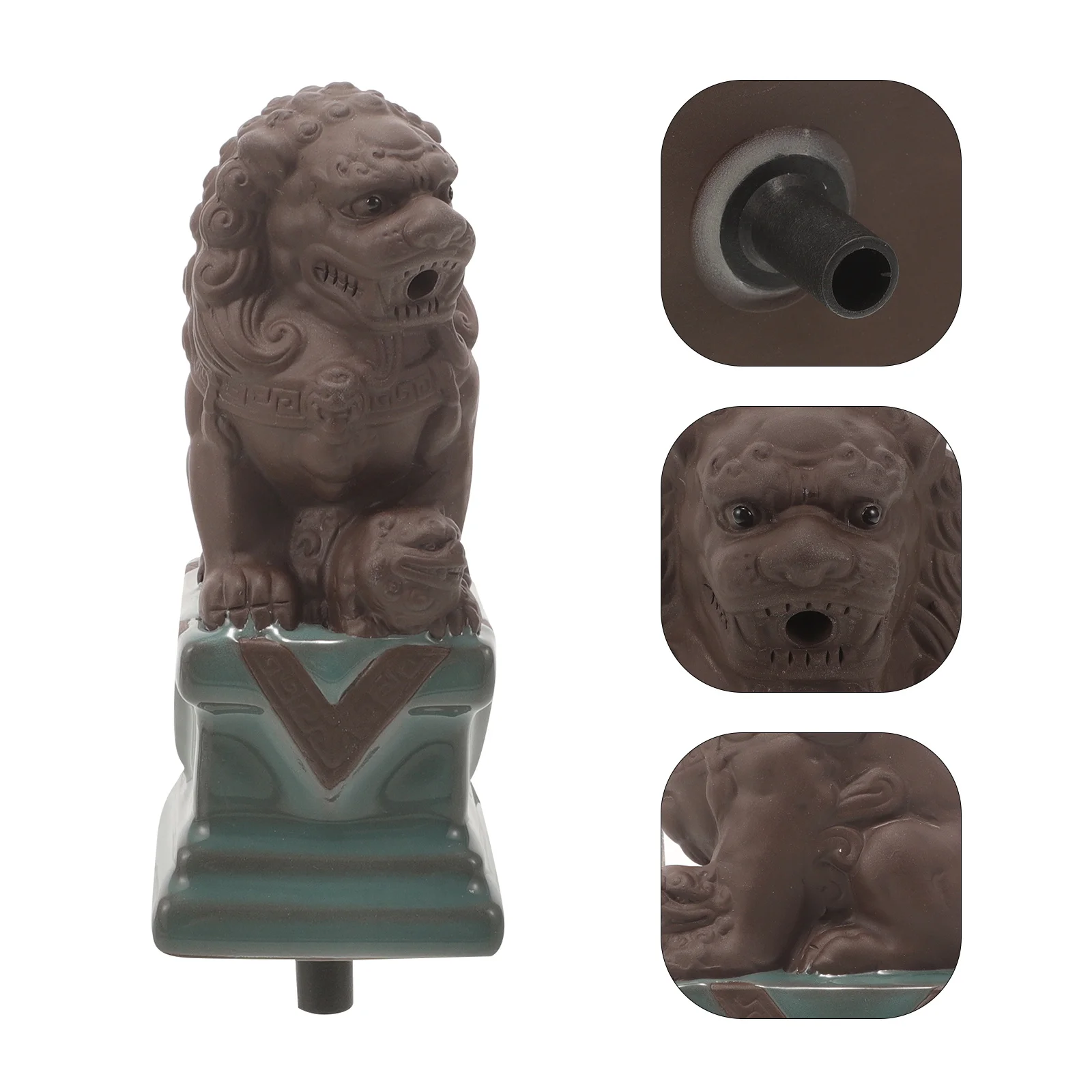 

Ceramic Fountain Outdoor Water Circulation Decorative Waterfall Lion Circulating Fountain Decor Living Room Decor