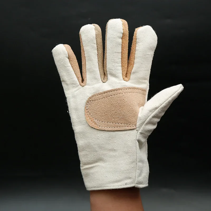 Work Gloves Cowhide Leather Workers Work Welding Anti Scalding Safety Protection Garden Sports Driver Wear-resistant Gloves