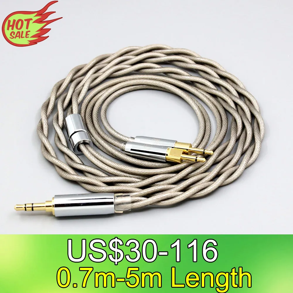 

LN007825 Type6 756 core 7n Litz OCC Silver Plated Earphone Cable For Sennheiser HD700 Headphone 2.5mm pin 2 core 2.8mm