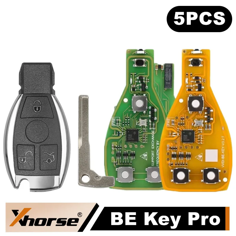 Image of 5 Stück Xhorse VVDI BE Key Pro verbesserte Version und für Benz Smart Key Gehäuse 3 Tasten XNBZ01EN für VVDI MB Tool