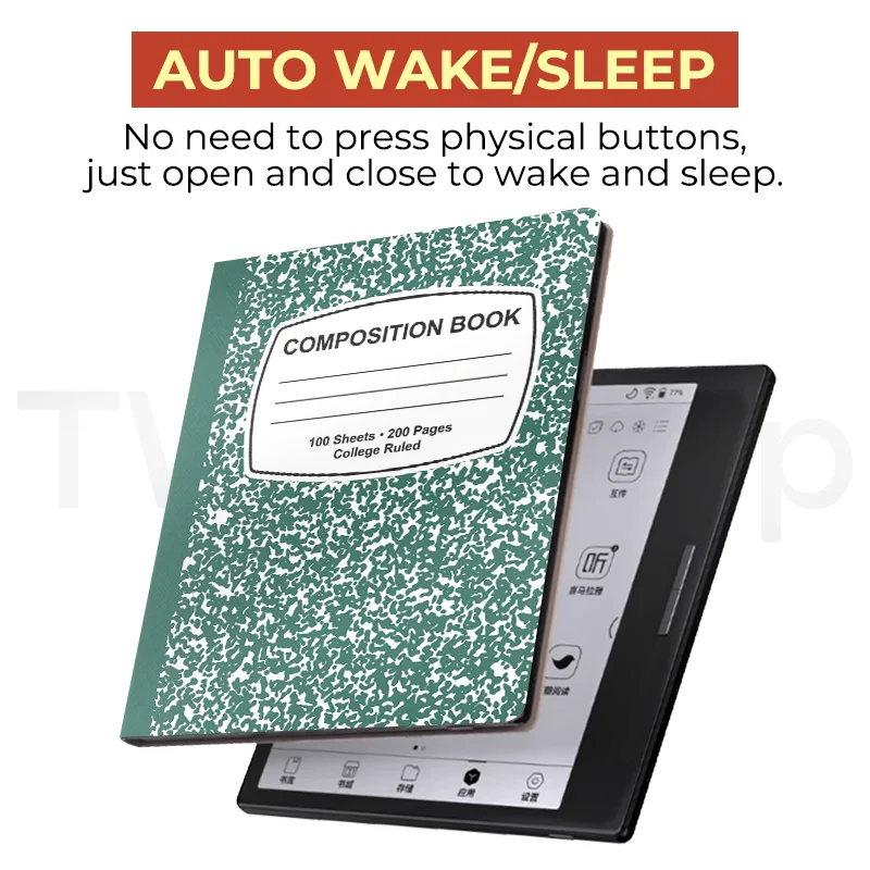 Twosheep Case for Boox Go7 Go Color7 GenII GenI Page Leaf3 Leaf3c 7-inch Magnetic Cover Auto Sleep Composition book style