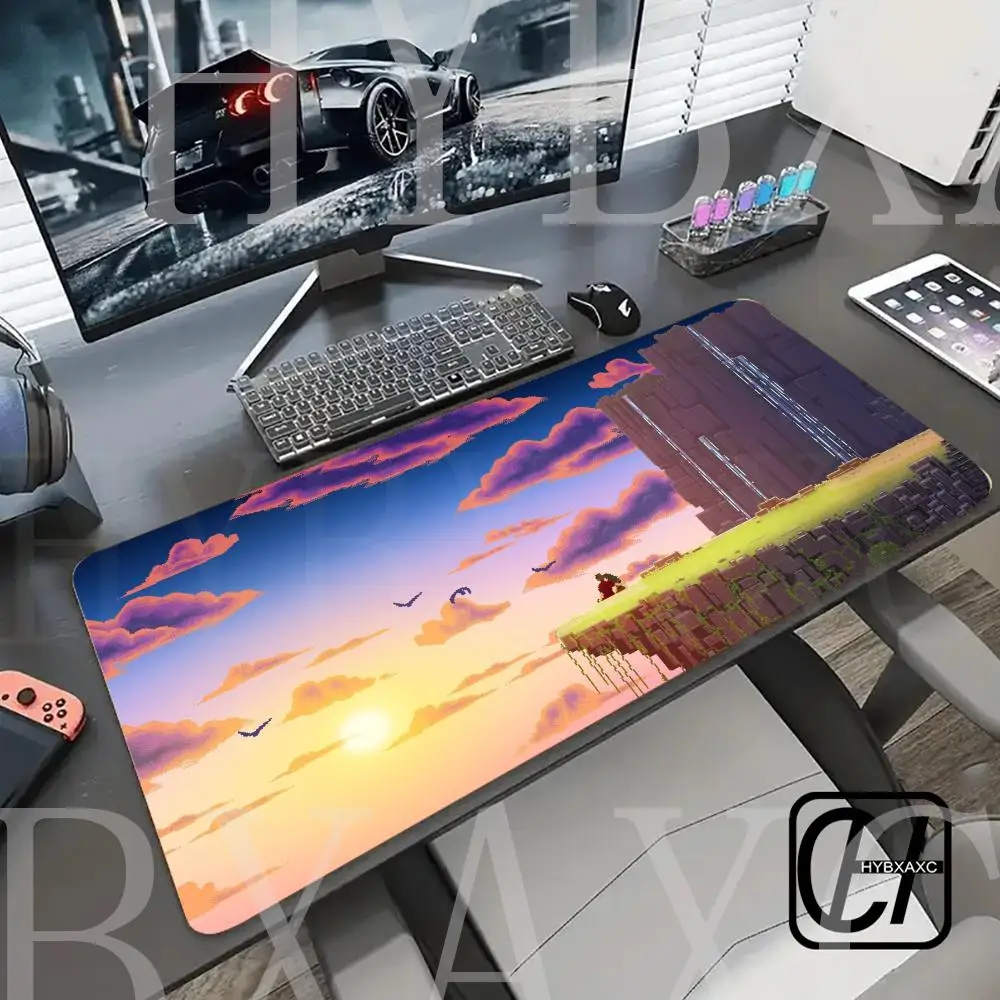 

XXL HYBXAXC Gamer 900x400 Pixel Art Mouse Pad Cute HD Desk Pad Extended Gaming Keyboard Mats Large 90x40cm XXL Gamer Mousepad