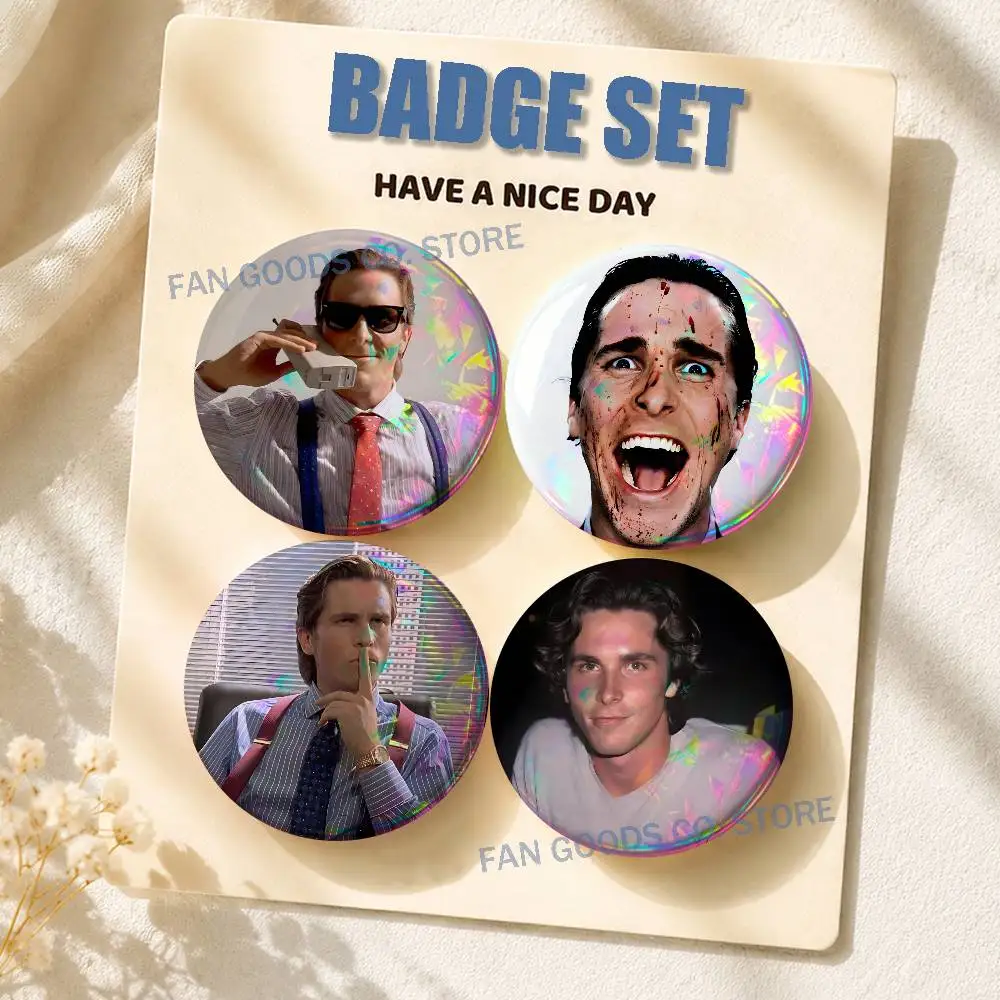 Patrick Bateman American Psycho 2-piece set Pins Backpack Clothes Jewelry Accessories Round Brooch Button Badge Fans Collection