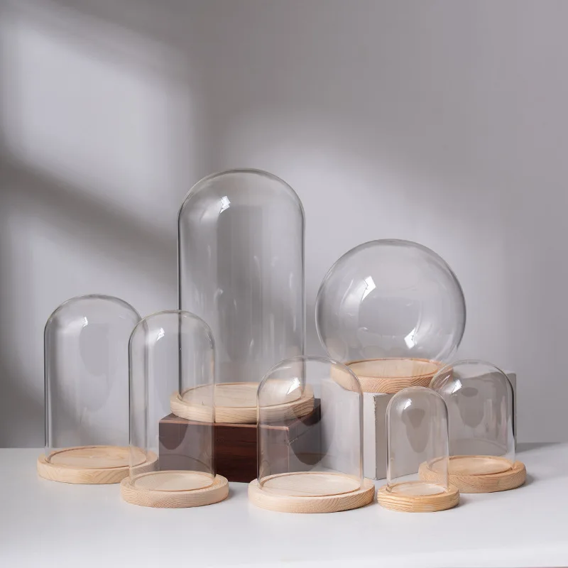 

1pcs Dia15cm 18cm Wedding Glass Crafts Domes Tent Wholesale Glass Cover Dome Roofing Flower Jar Glass Display Dome House