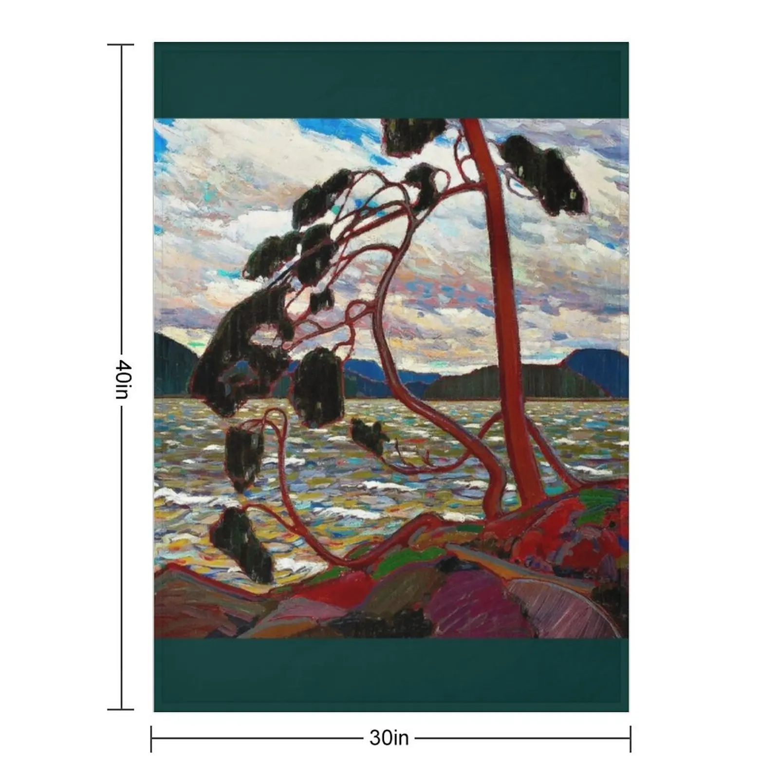 WEST WIND : Vintage 1919 Tom Thomson Algonquin Park Art Print Throw Blanket Luxury Designer for babies Designers Picnic Blankets