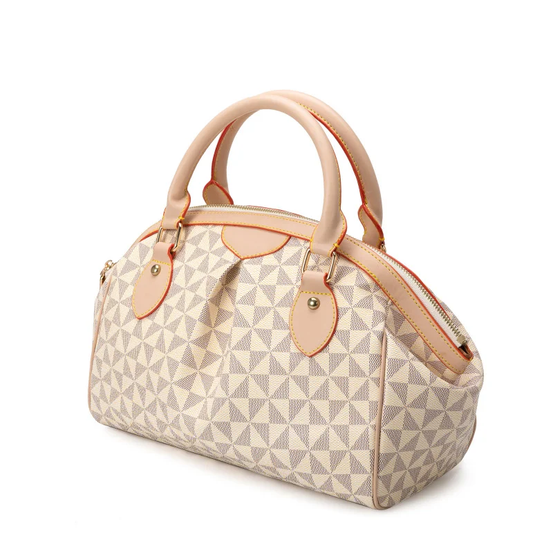 High-Quality Plaid Print Shell Bag Autumn Winter Simple Handbag for Parties Fashionable Women's Accessory