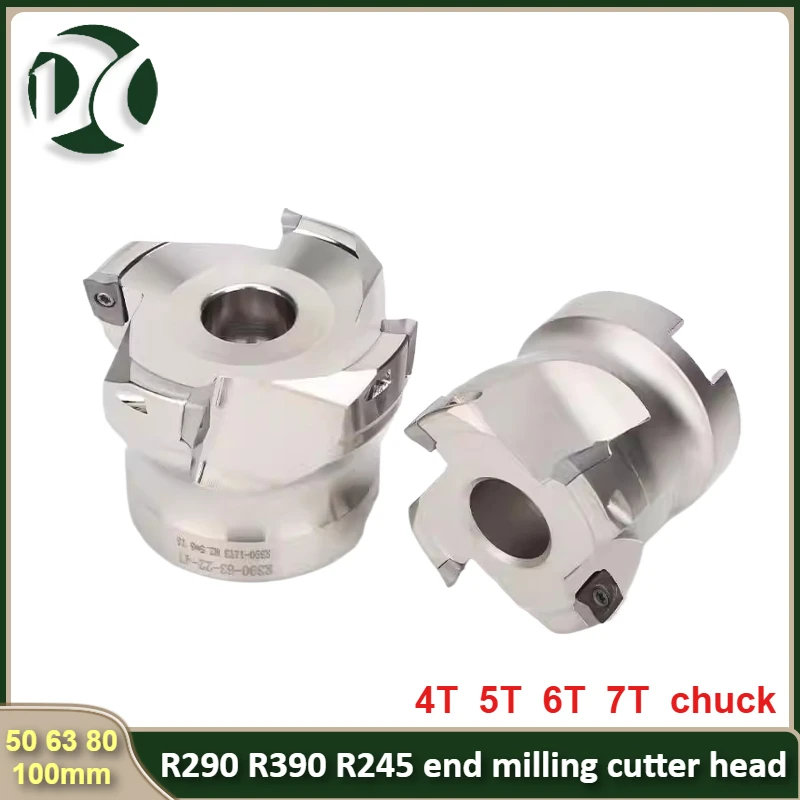 R290 R390 R245 end milling cutter head diameter 50 63 80 100mm 4T 5T 6T 7T chuck for R290-12T308 R390-11T308 R245-12T3M blade