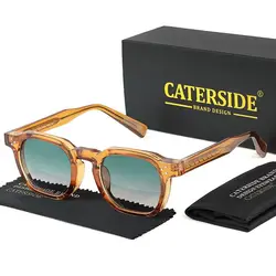 CATERSIDE New Retro Punk Square Sunglasses Men Small Frame Personalized Design Sun Glasses for Women Travel Party Festival Gift