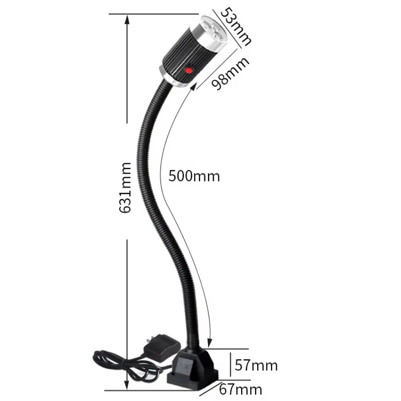 NHM Wholesale 24V 220V Gooseneck Light LED Machine Tool Lamp with Arbitrary Adjustment for CNC Lathe Office & Working Lighting