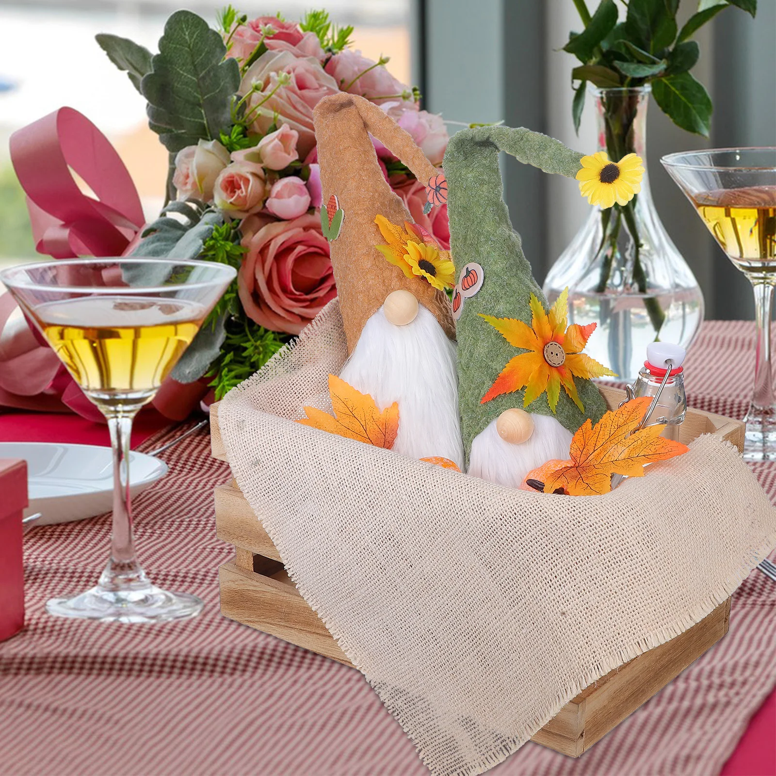 

3pcs Exquisite Bottle Sleeve Wine Decor Gnome Hat Christmas Cover Festive Table Ornament Holiday Party Accessory