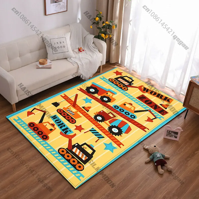 

Construction vehicles work zone carpet Yoga living room room decor children's crawling mat doormat area rug games mat