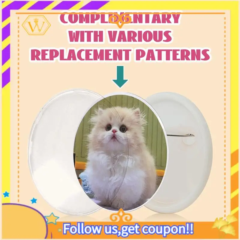 Latest-Simple Badges Button Maker Machine Button Part , DIY Pin Badge Button Press Machine 48Pcs Button Parts