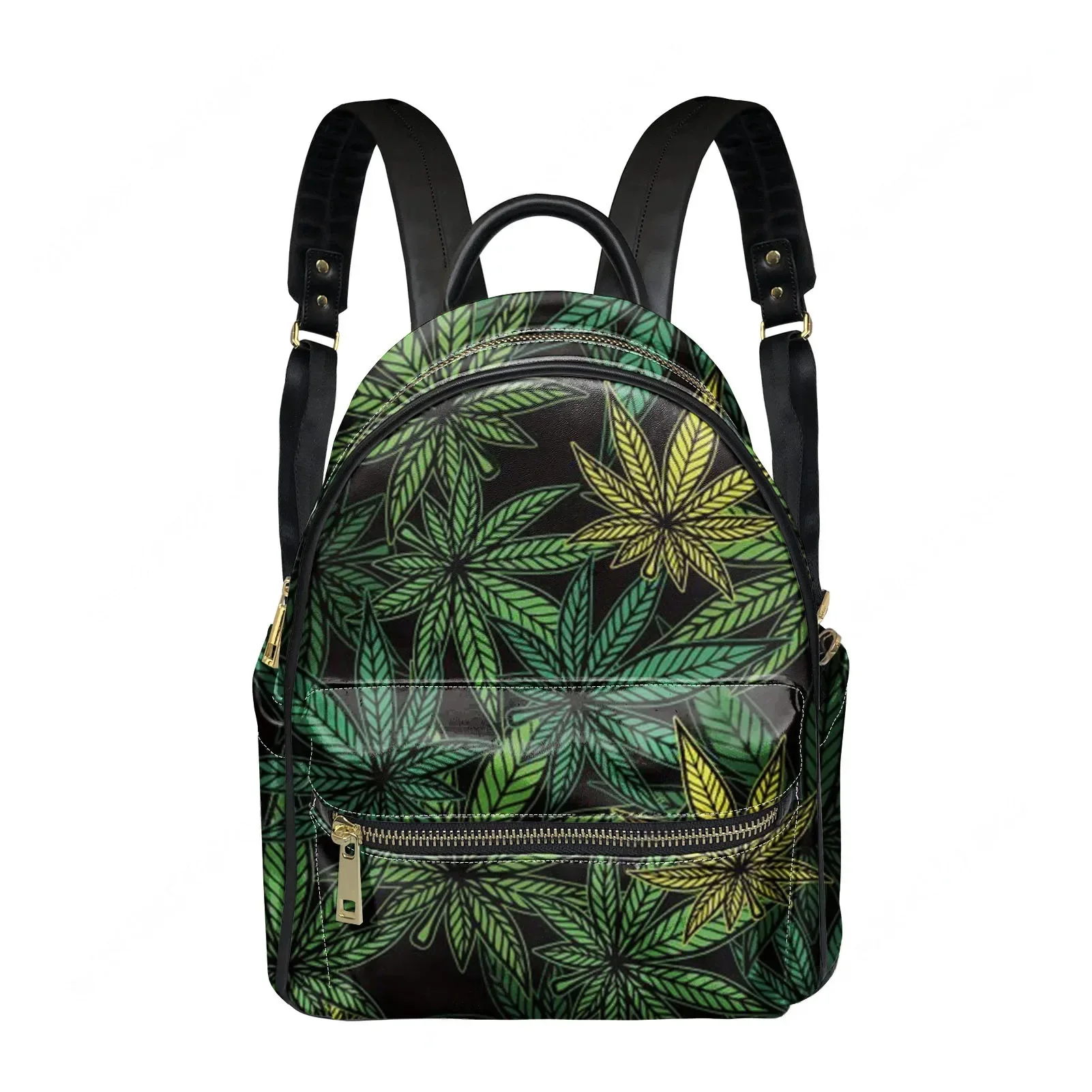 

Leaf Weed Rasta Marijuana Yellow Green Art Backpack Womens Men Double Shoulder Bag Busines Travel Bookbag Rucksack Gift Daypack