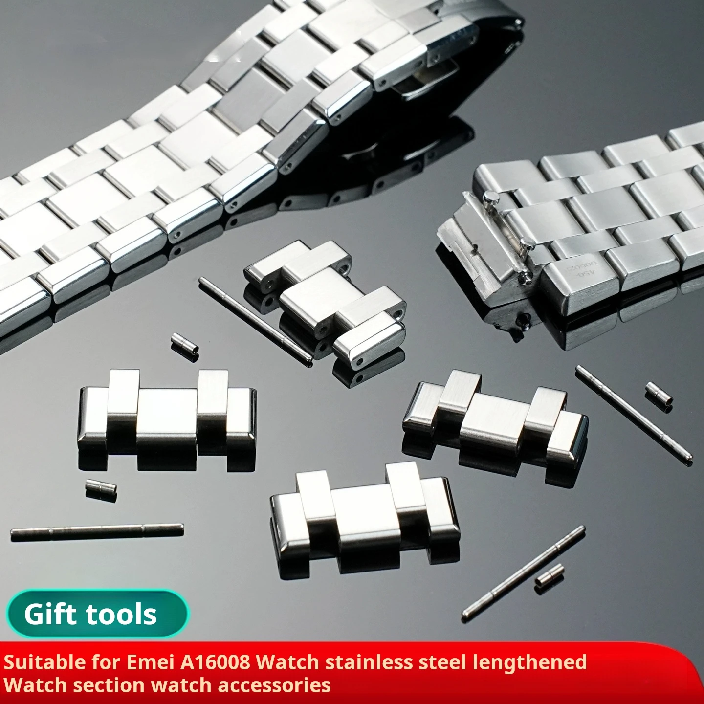 For MAURICE LACROIX AIKON watch strap lengthened AI6008 AI6038 stainless steel watch linked list with extended parts accessories