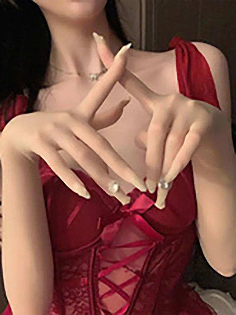 New solid color long tube stockings gloves ultra-thin five finger seamless anti hook silk long transparent etiquette gloves suns image 4