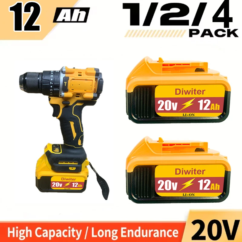 

for DeWalt Battery 18v Lithium Batteries 20V 12Ah DCB203 Li ion Battery Replacement DCB206 DCB205 DCB204 DCB200 Power Tools