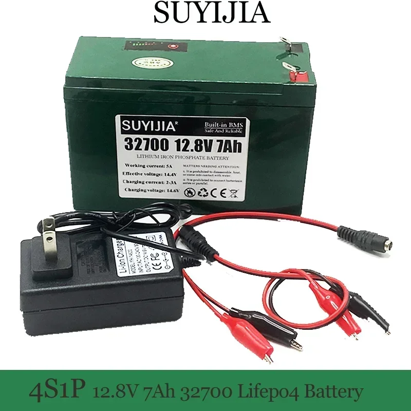 Original 12.8V 7Ah 32700 4S1P Lifepo4 BatteryPack with 4S 7AH BMS Balanced for Electric Boats and Uninterruptible Power Supplies