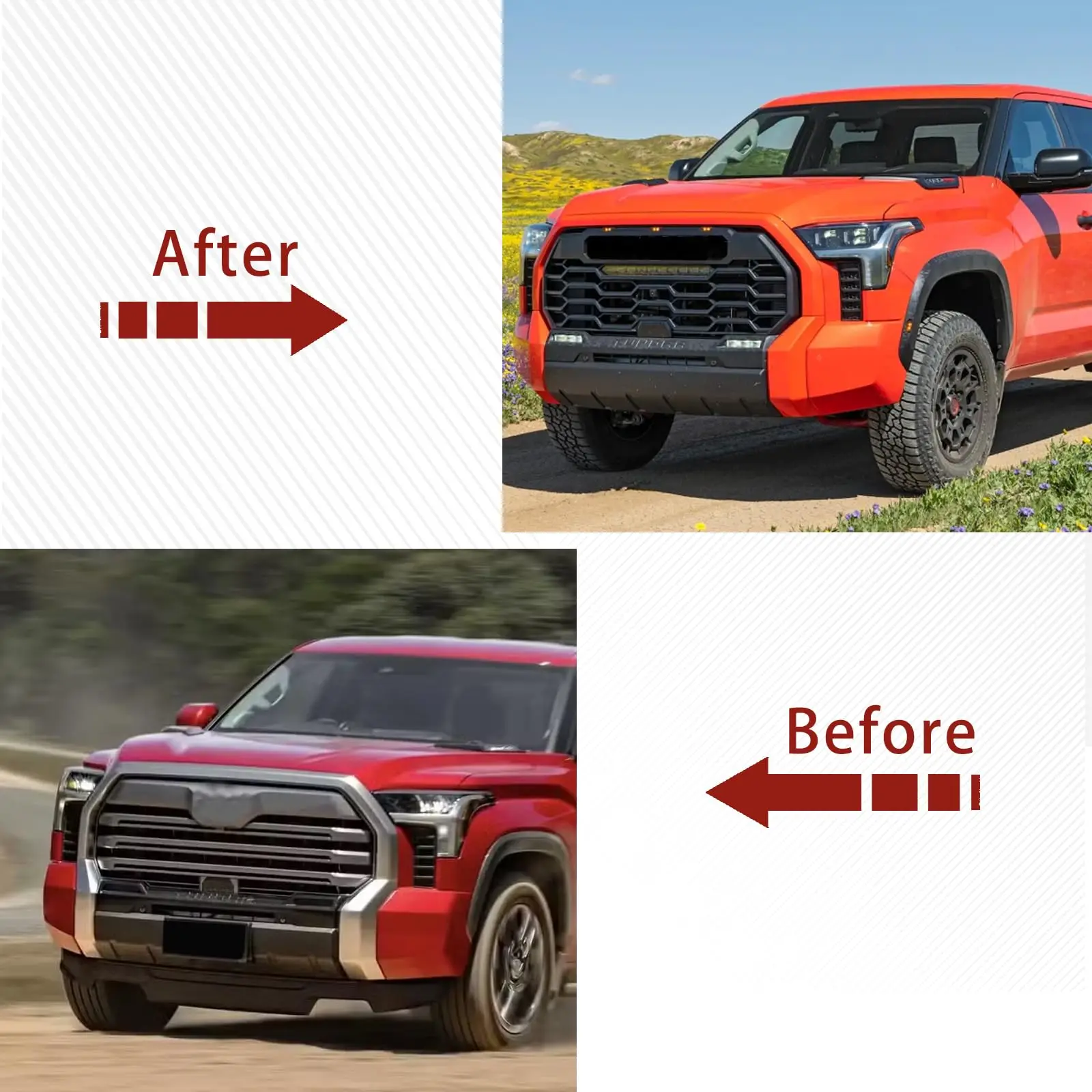 Front Grill Compatible with 2022+ TOYOTA Tundra Front Grille Replacement ABS Grille with Letters