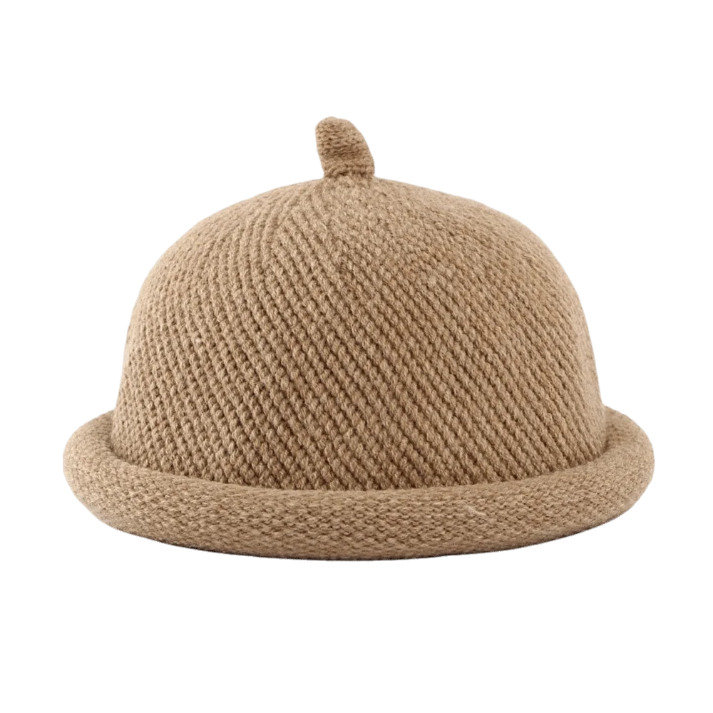 Personalized Solid Color Melon Skin Hat Rolled Edge Keep Warm Painter Hat Knitted Hip Hop Pacifier Cap Winter