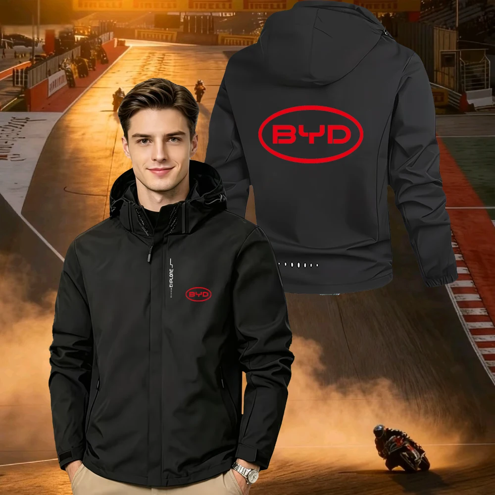 

Men's Jacket with Ellipse Print Waterproof Hooded Windbreaker with Removable Hood,Outdoor Casual Sports Coat for Trekking,S-3XL