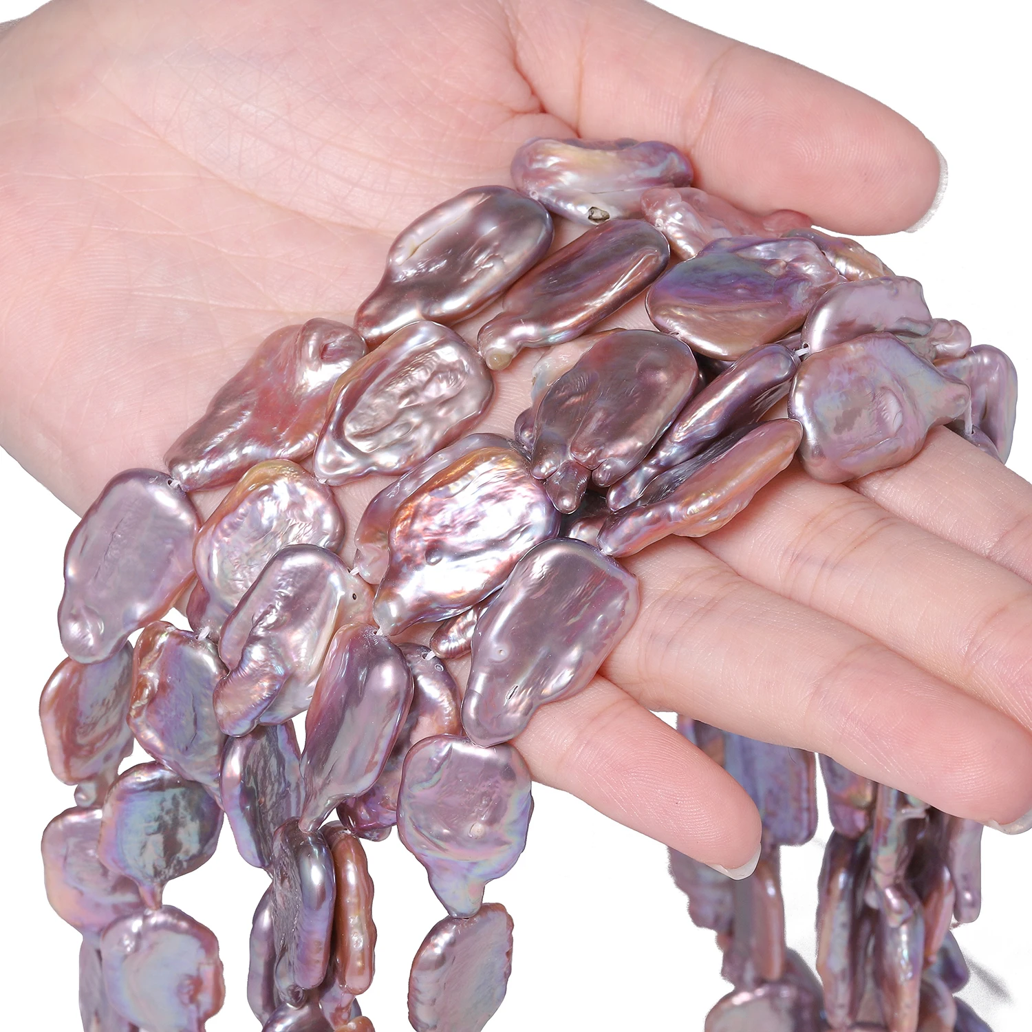 15x23mm Baroque Purple Freshwater Pearl Beads Irregular Square Pearls Beads For Jewelry Making Women Handmade Bracelets Necklace