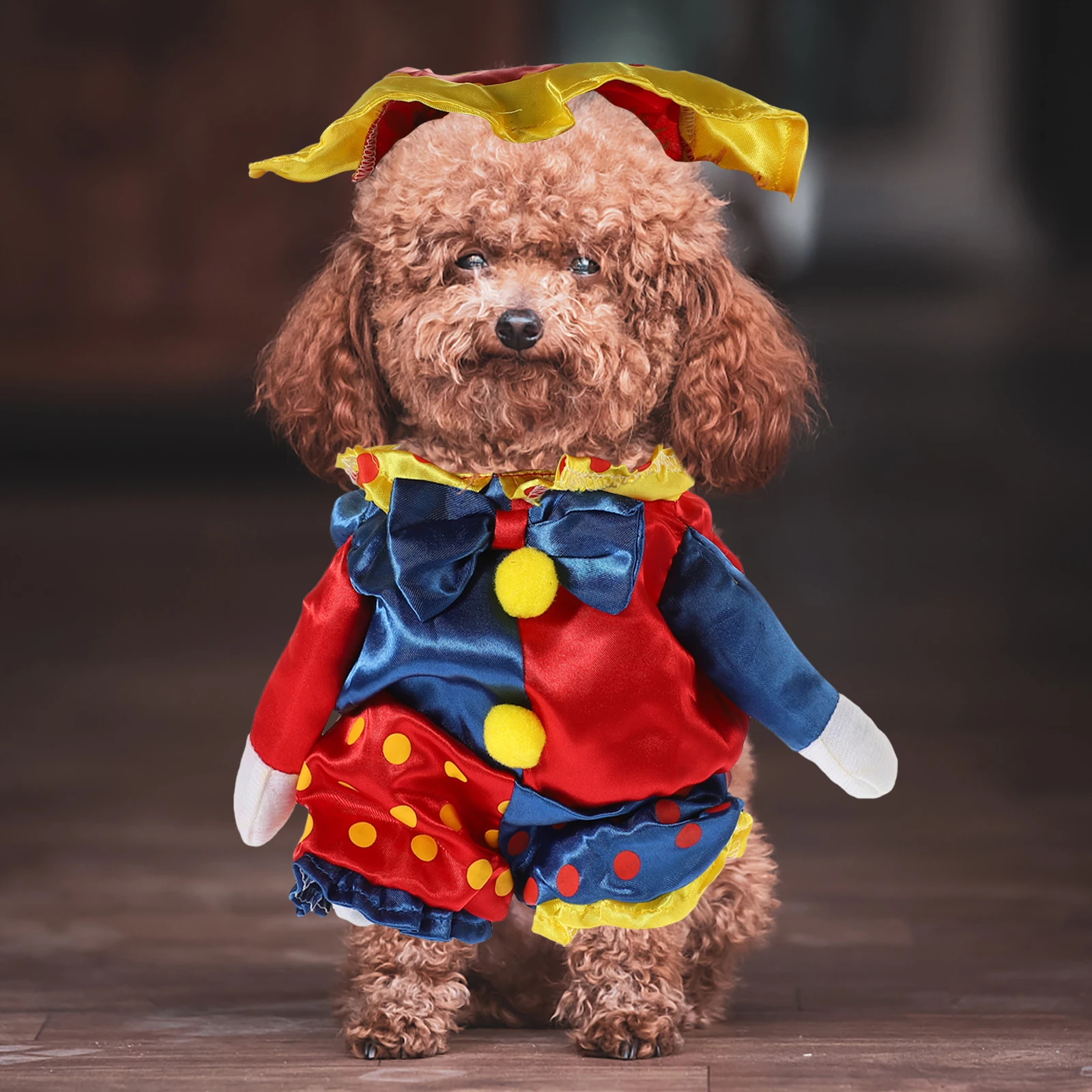 

Puppy Outfit Clown Dog Pet Dress for Dogs Small Funny Cute Costumes Circus Apparel Clothing Holiday Coat