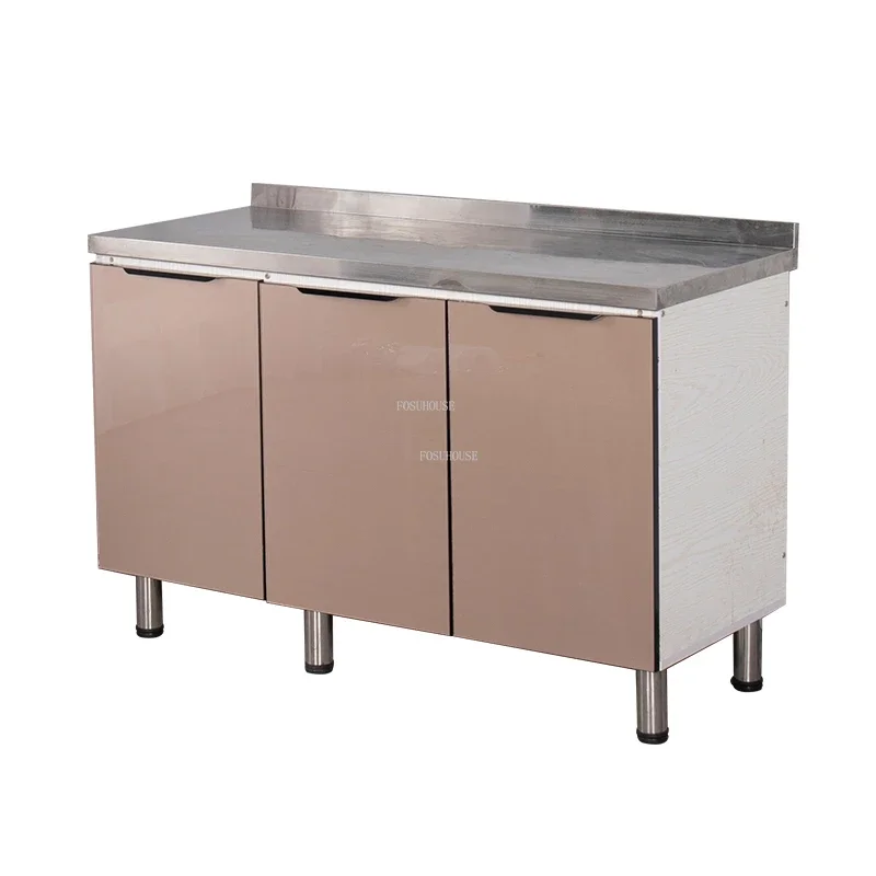 Solid Wood Stove Kitchen Cabinets modern Kitchen Furniture Simple kitchen Cabinet Household Overall Stainless Steel Sink Cabinet