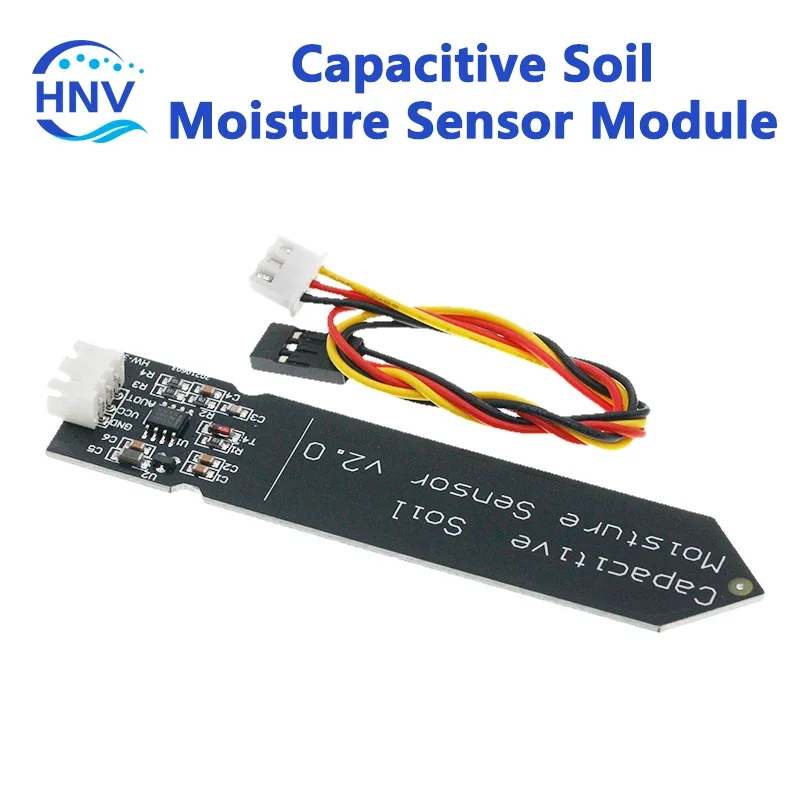 Capacitive Soil Moisture Sensor Module Not Easy to Corrode Wide Voltage Wire 3.3~5.5V Corrosion Resistant W/ Gravity forArduino