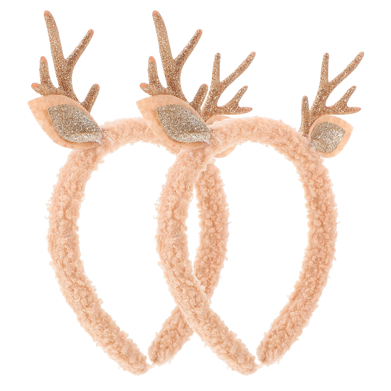 

2 Pcs Has Antler Headband Christmas Headbands for Adults Antlers Fold Headdress Decoration Khaki Hair