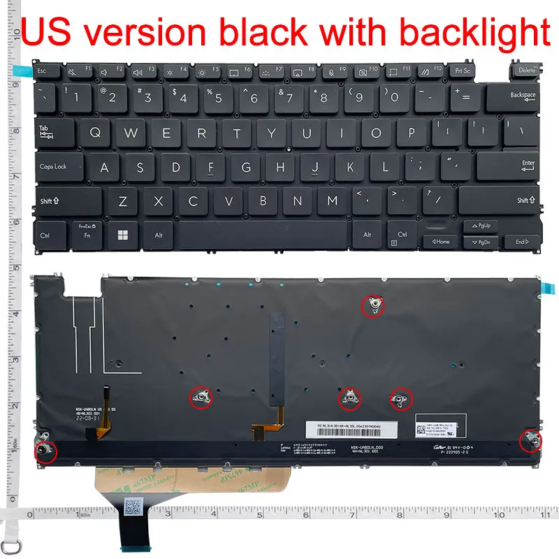US Laptop Keyboard for ASUS Zenbook 14 UX3402Z UX3402V UM3402 S13