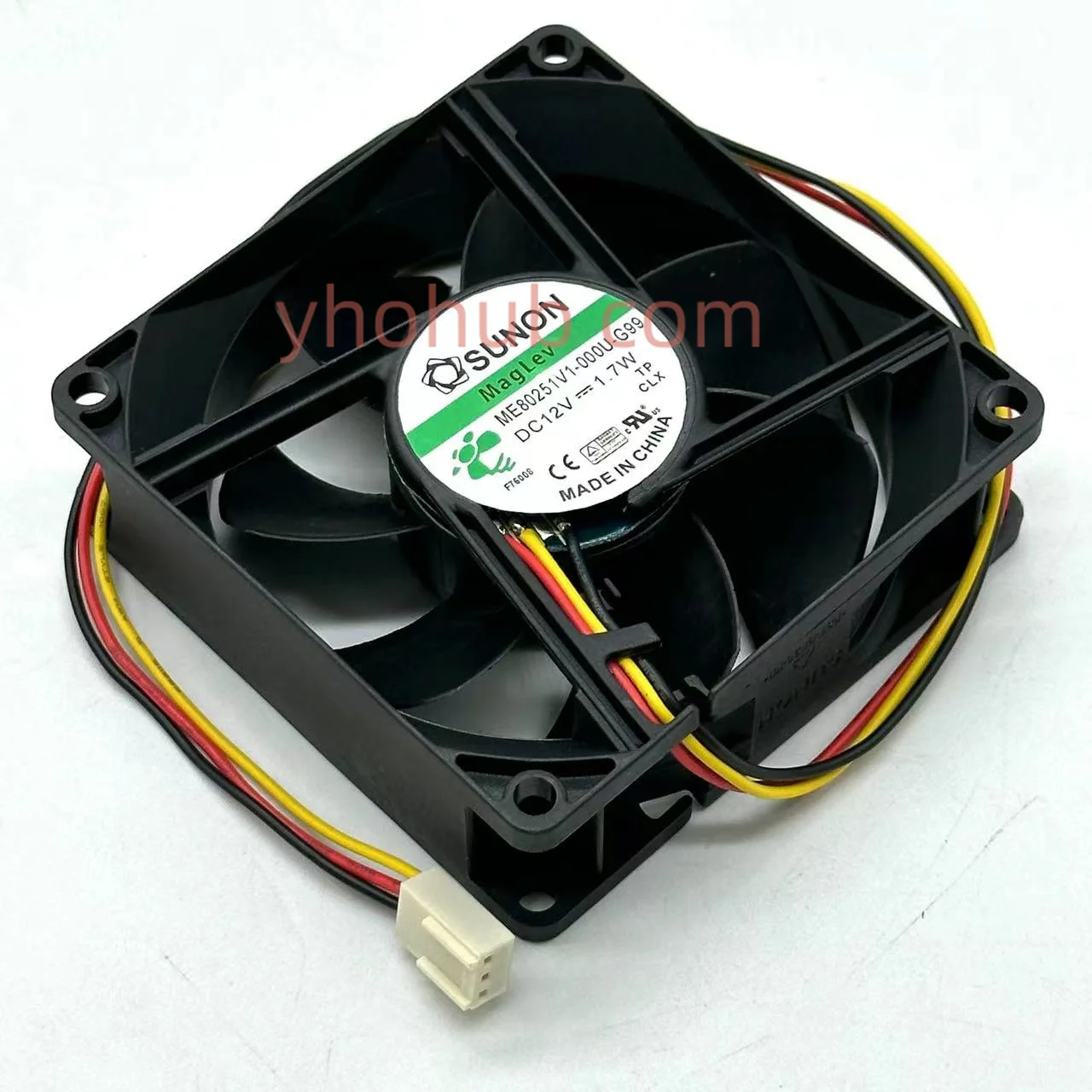 SUNON ME80251V1-000U-G99 DC 12V 1.7W 80x80x25mm 3-Wire Server Cooling Fan