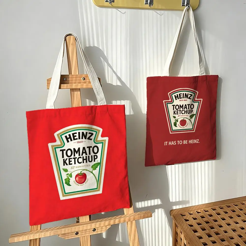 Heinz Tomato Ketchup, food, red sauce Storage Bags Canvas bags are suitable for going to class, shopping, gifts, and commuting