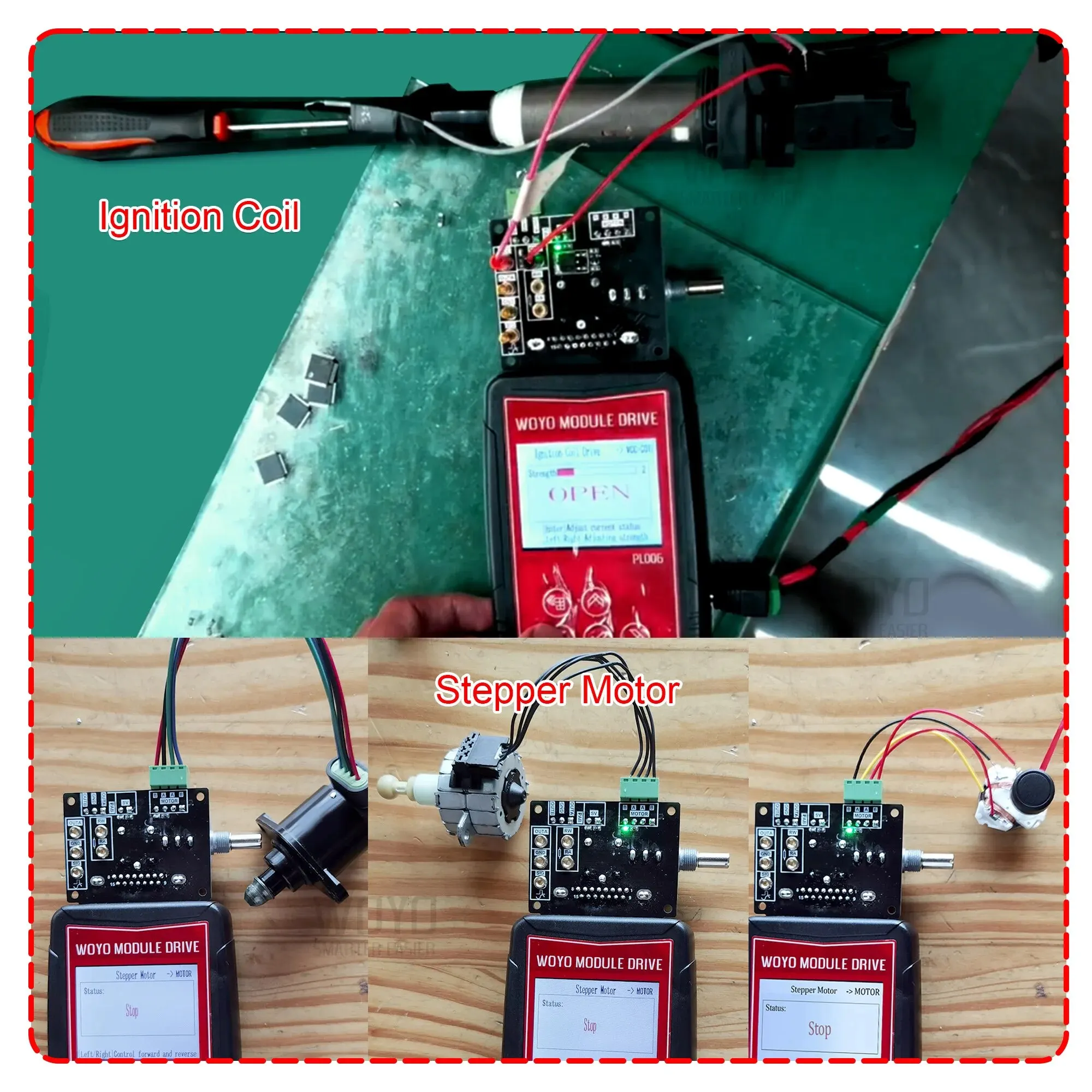 WOYO PL006 Auto Ignition Coil Test 12V Injector Solenoid Valve Stepper Motor Detector, Fault Detect Drive Simulator