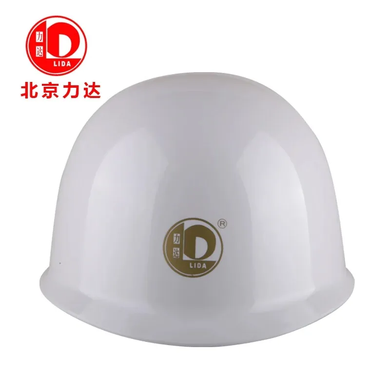 White ABS Safety Helmet Anti-Crush Corrosion-Resistant Construction Project Button-Adjustable Head Protection for Workers